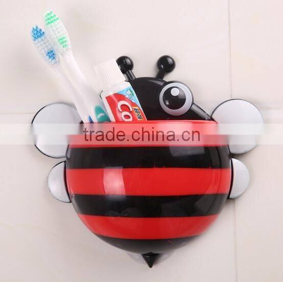 new design bee shaped plastic cartoon toothbrush holder toothpaste holder bathroom set