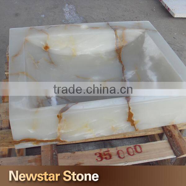 Chinese various design square natural stone sink for garden