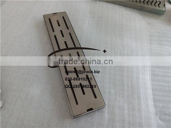 JINXIN Stainless Steel Rectangular Long floor drain with high quality for bathroom hotel and shower room