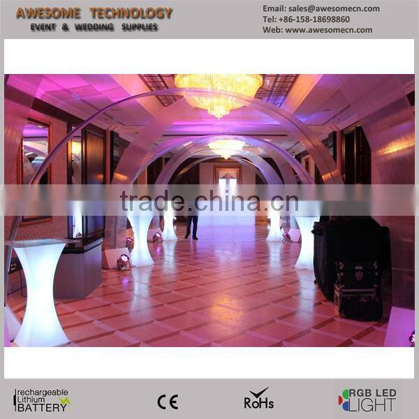 Narrow waist square led high standing party table