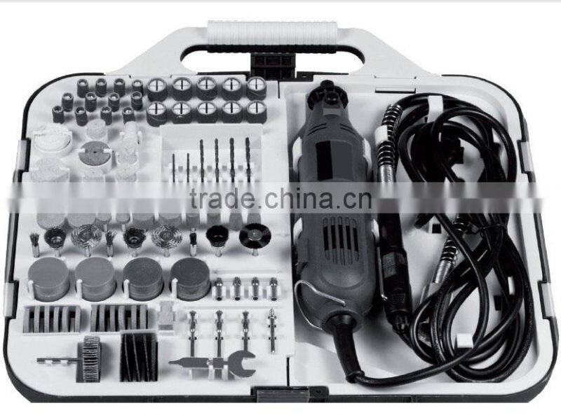 163pcs 135W Portable Hobby Rotary Tools Kit Accessory with Flex Shaft Handheld Grinding Electric Mini Grinder Set