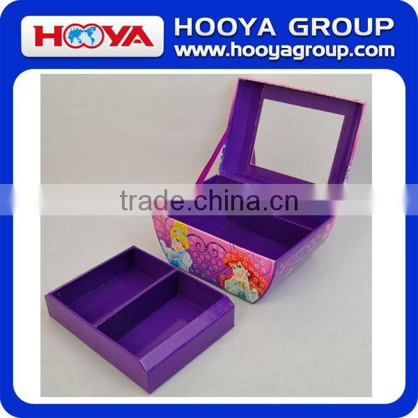 Custom made lovely kids jewelry box for kids with mirror, kids box, storage box