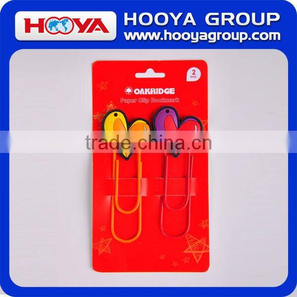promotional decorative shaped jumbo PVC paper clip bookmark