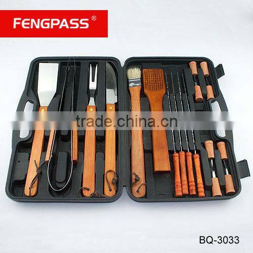 High Grade 4pcs BBQ set with bamboo handle BQ-3049