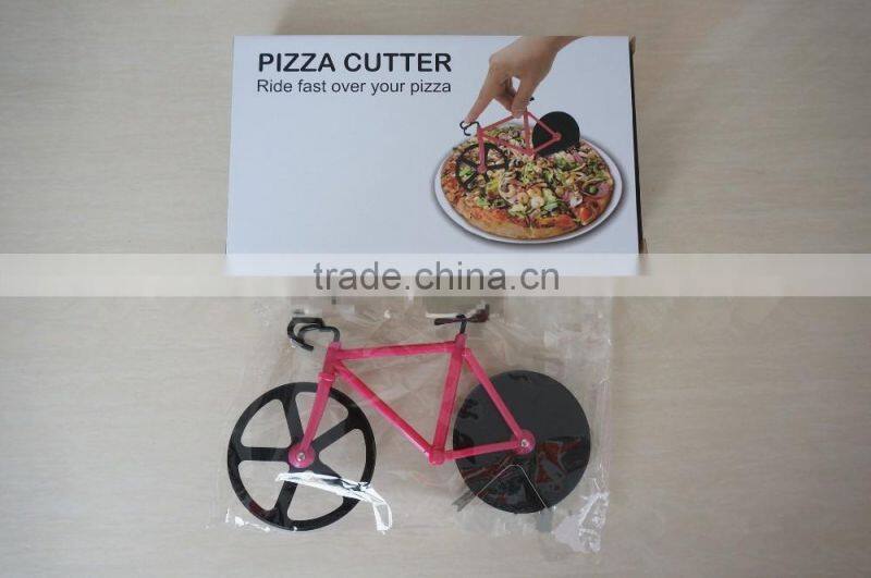 New creative bike pizza cutter kitchen leisure time pizza cutter stainless steel useful multifunction