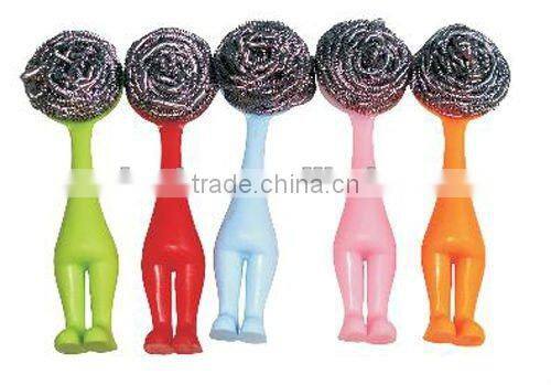 Cartoon Shy men Plastic PP Pan brush with Stainless Steel Wire