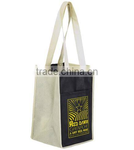 Sample available with logo printed 4 Bottle Wine Bag