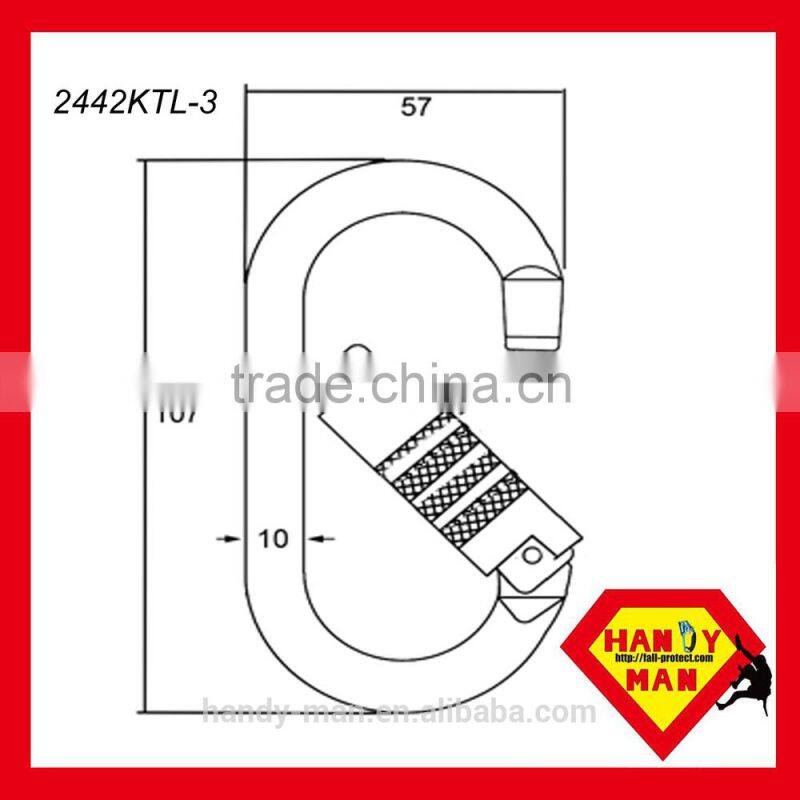 2442KSG Screw Lock 25kN Galvanized Steel Oval Carabiner