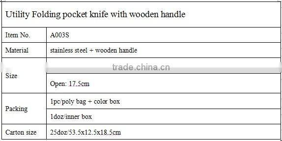 Utility Stainless steel folding pocket knifes