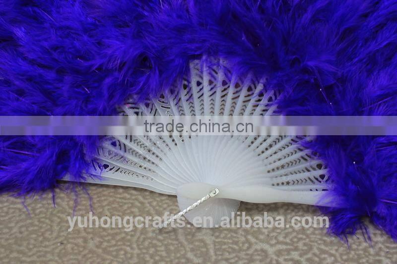 Hot selling plastic turkey feather fan