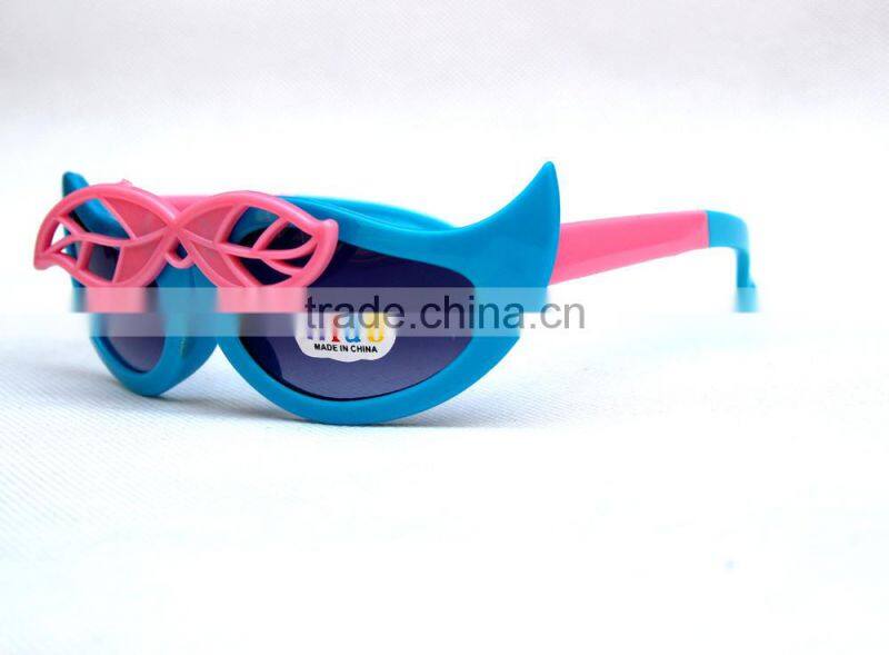Leaves Shape Kids Glasses Folding Kids Sun Glasses Fashionable Folding Plastic Sunglasses