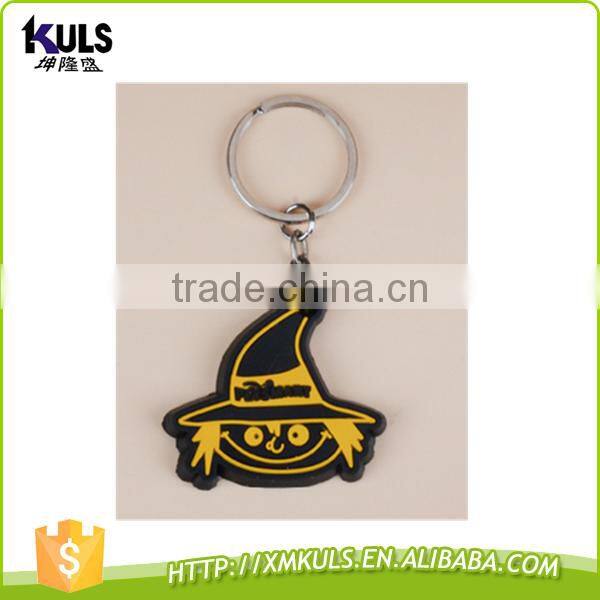 Cartoon pumpkin custom logo pendant PVC plastic key chain