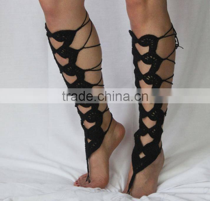 Crochet Cotton Barefoot Sandals Foot Anklet Bracelet Ankle Chain Beach,Barefoot Gladiators Sandals