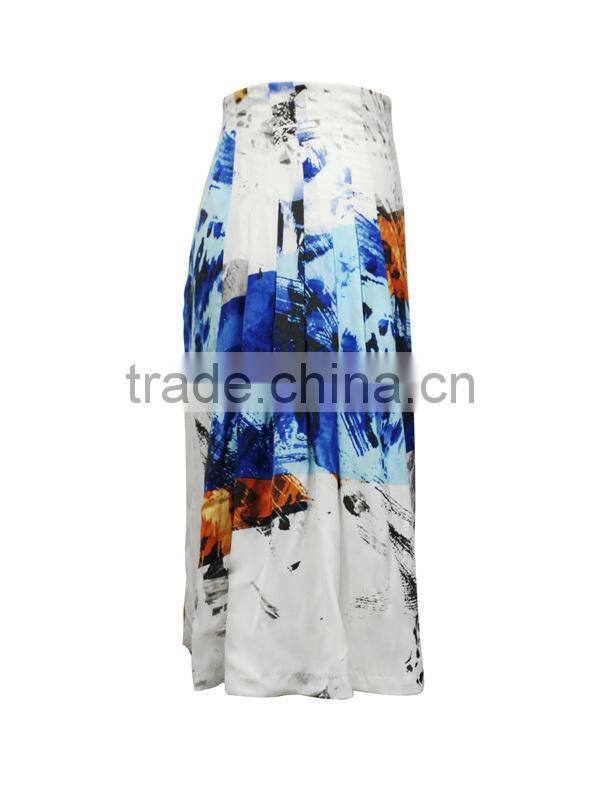 retro printed long tight skirt