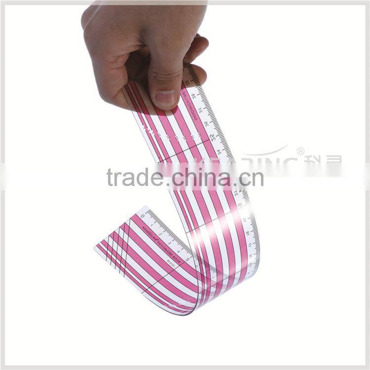 Kearing Flexible 5*30cm Sandwich Line Prinring Patchwork Quilting Ruler Plastic for Fashion Designing #W5151