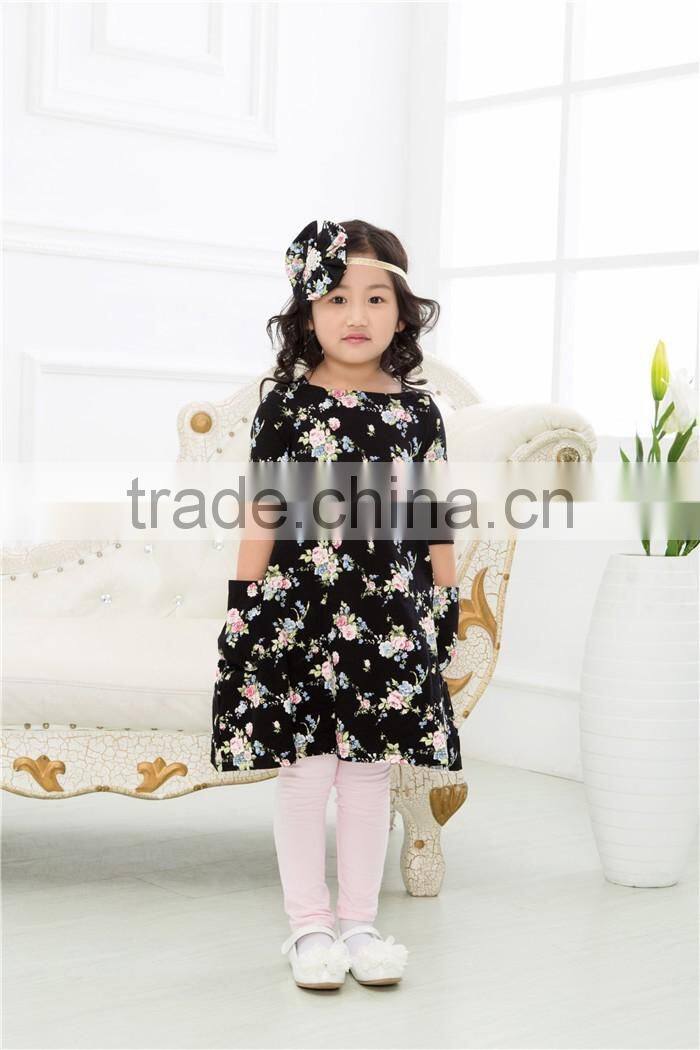 Spring boutique baby clothing set baby girl 2 peices set with headbands flower girl 100% cotton clothing outfits for children