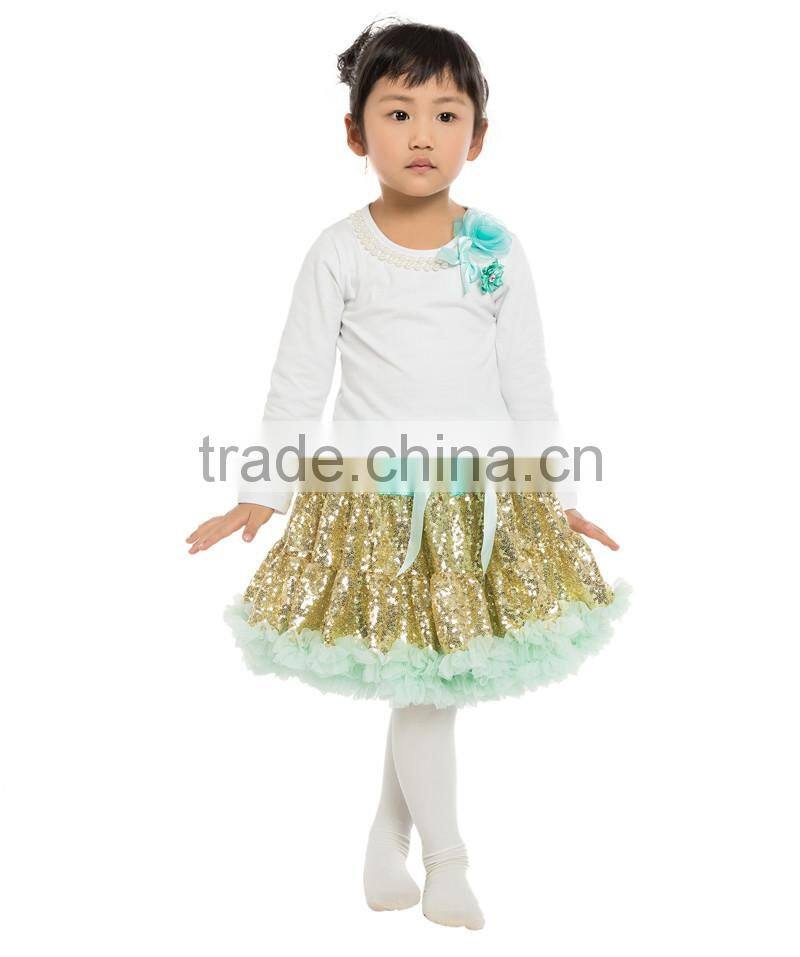 Cute design Baby Girl Sequin Pettiskirt set for kids