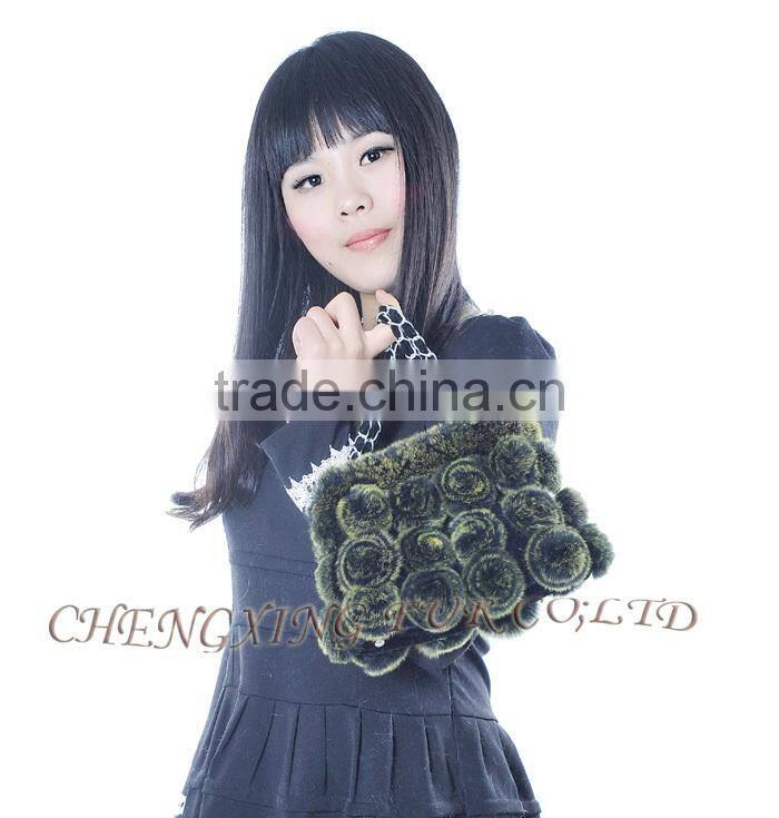 CX-H-13B Fashion Cheap Genuine Rex Rabbit Fur Beautiful Woman Hand Bag