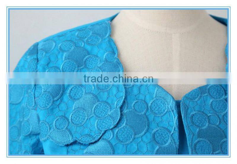 Latest Design Bubble Heavy Embroidery Church Suits for Female