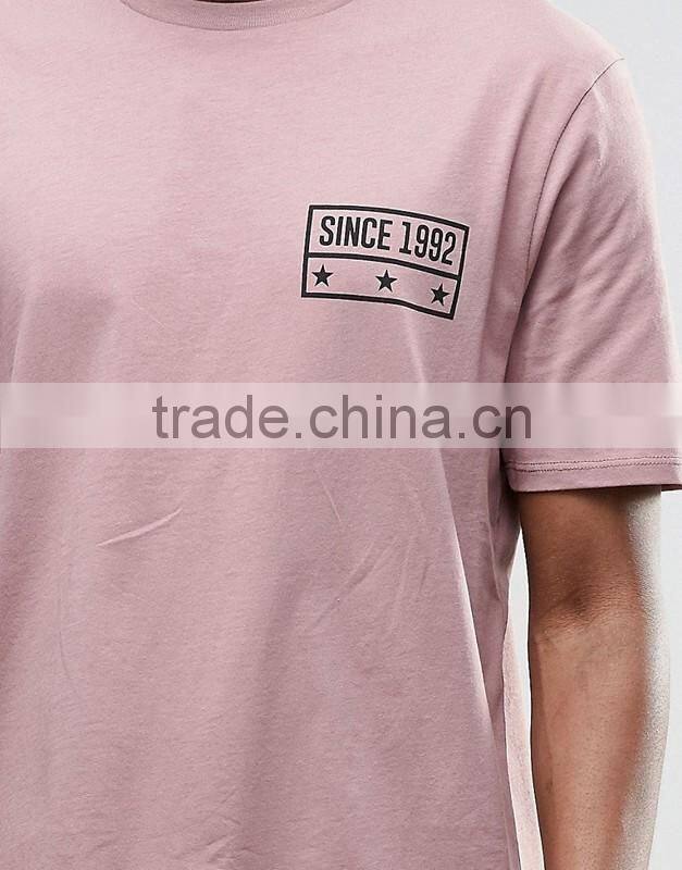 Factory direct wholesale cheap t shirts 2016 custom printed men longline full size t-shirt
