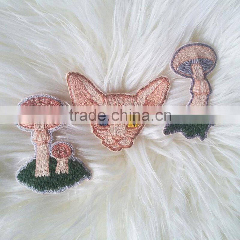 Custom hand made hairless cat embroidered patch for clothes embroidery patch made in china choose size/color