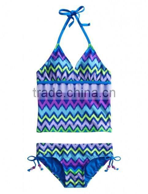 Girls nylon/spandex floral AOP swimsuit