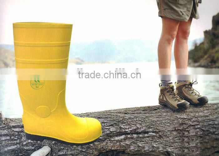 High Quality Erode Resistance Antislip PVC Chemical Steel Toe Work Boots