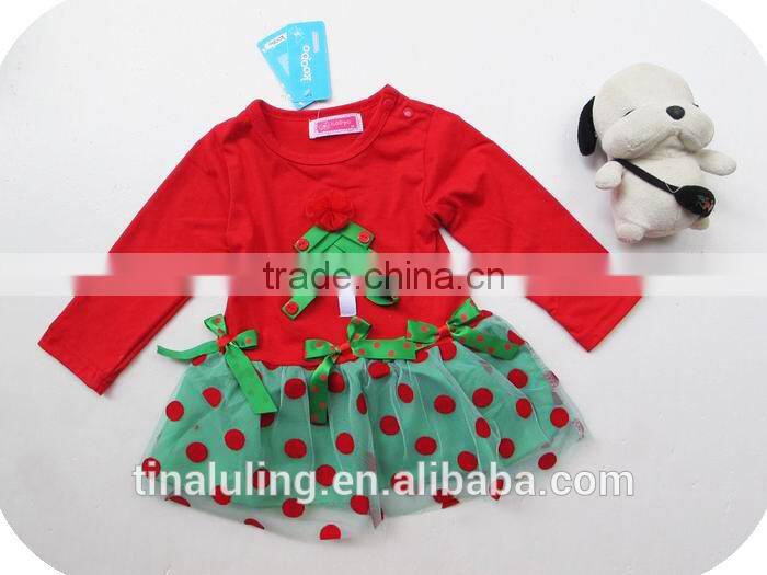 kids dress new christmas holiday girls dress lateset dress for 2-6 years kids puffy dress