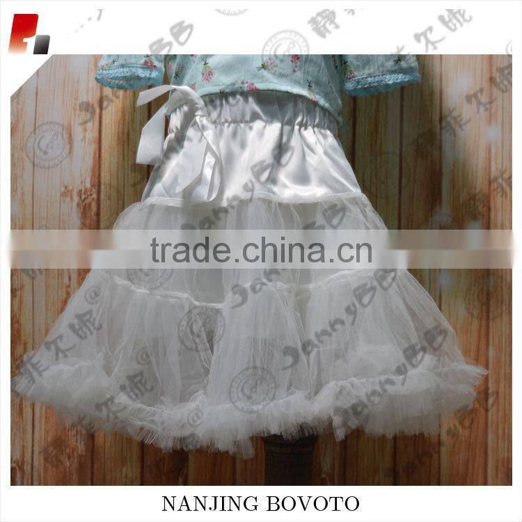 kids wholesale tutu white bowknot pretty fashion skirt