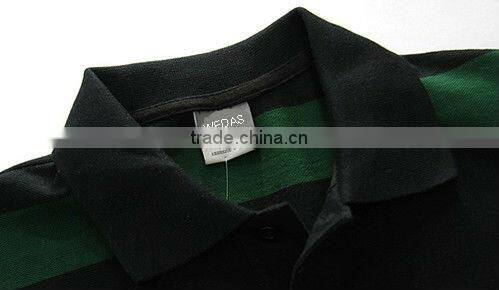 Man's vertical striped sport POLO shirt in Guangzhou factory