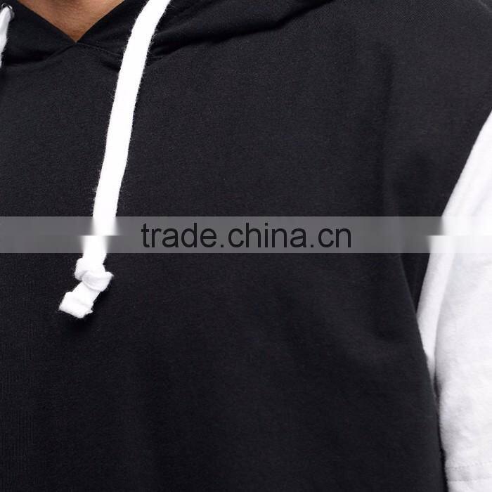 Custom high quality manufacturer 50% cotton 50%polyester mens short sleeve hoodie