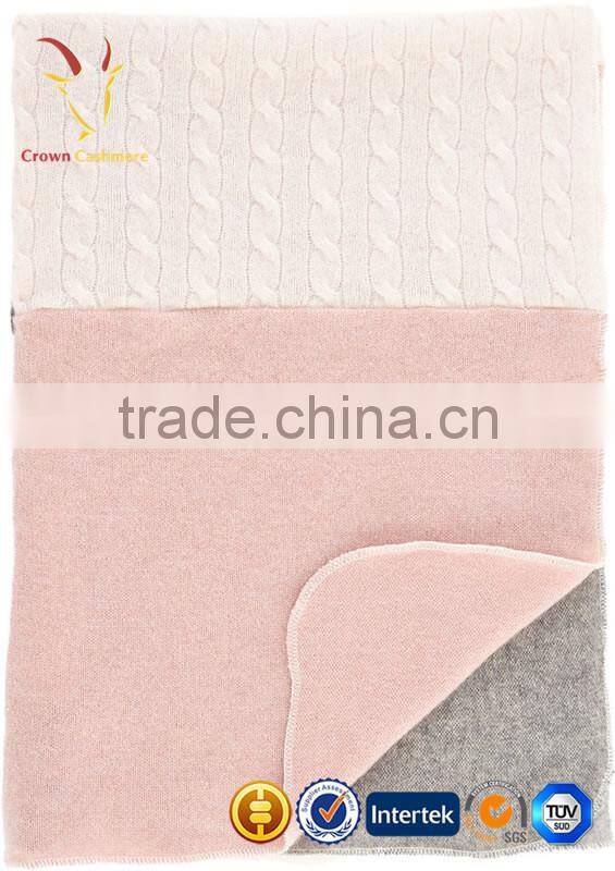 100% Cashmere Knitted Jacquard Warm Kids Blanket
