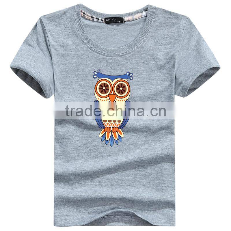 2015 High Qaulity Cute Owl Pattern Boys T-Shirt Wholesale