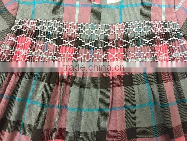 New kids design short sleeve smocked children clothing wholesale one piece baby girl dress