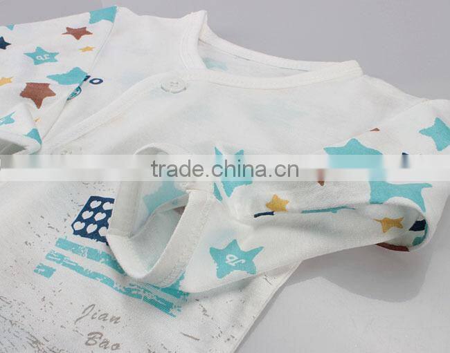 Eco-friendly Jesery Unisex Cute Long-sleeved Bamboo baby clothing set