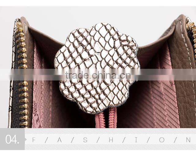 Hotsale genuine leather wallet designer cell phone wallet women coin wallet purse
