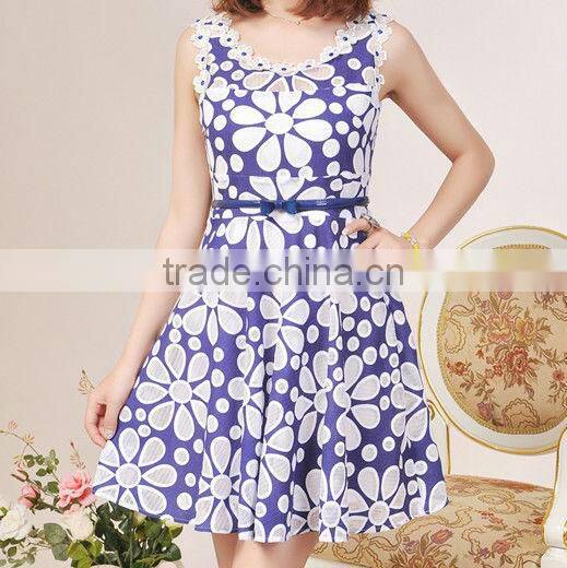 Nice Flower Printing Prom Skirt Summer Dresses