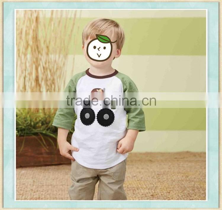boys clothing car appliqued raglan t shirt kids clothing wholesale