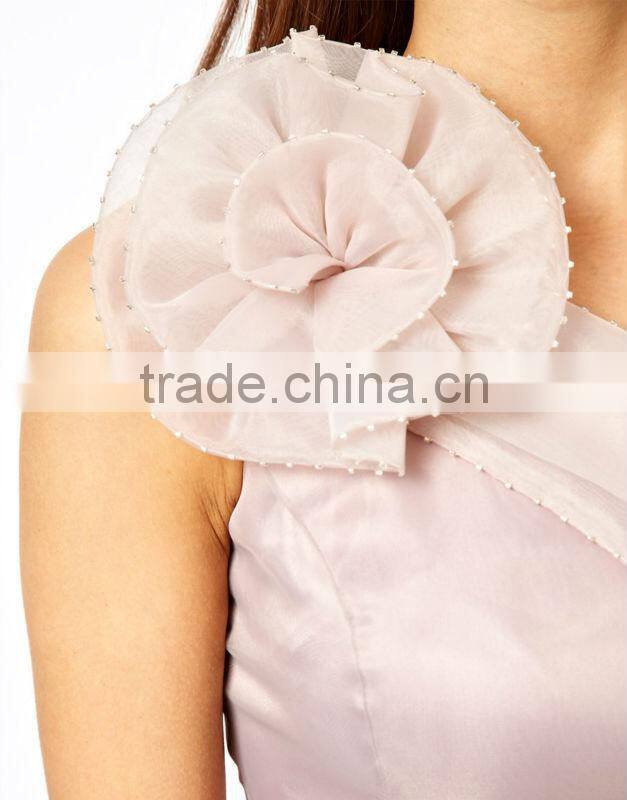 Evening Dress with Corsage Shoulder Detail