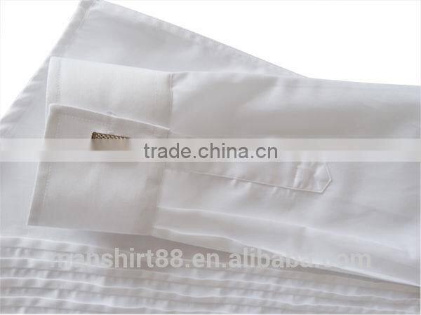 custom design front pleats tuxedo shirt