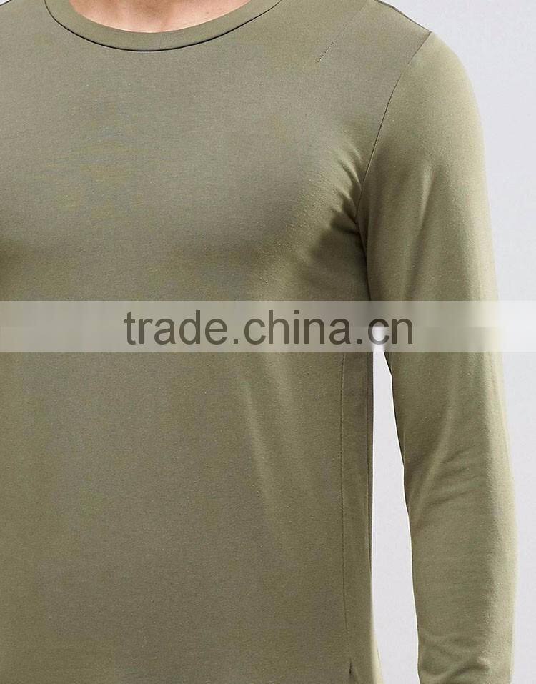 Guangzhou Shandao Casual Summer O-neck Long Sleeve 160g 100% Cotton Custom Slim Tall T Shirt