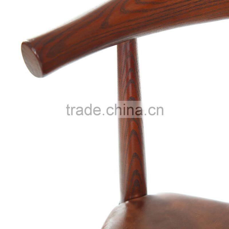 Upholstered Wood Lounge living room Elbow Chair in Walnut