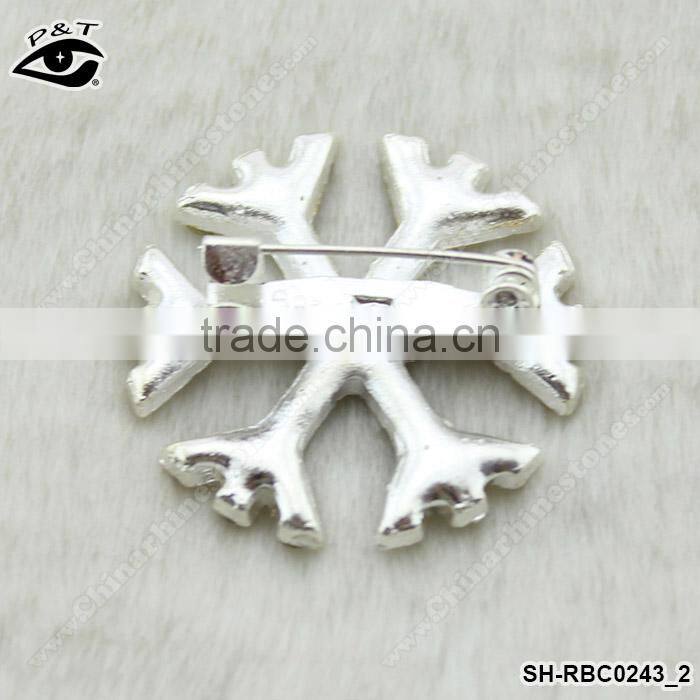 Snow Flake Shape Brooches Rhinestone Brooch Pins For Wedding Invitation Decoration Accessories