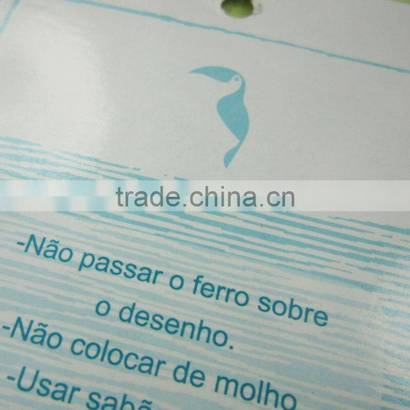 paper printed clothing label