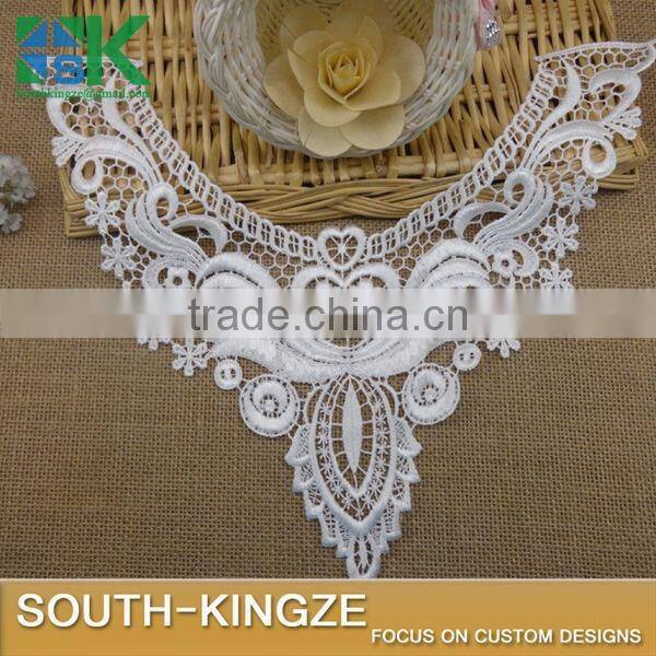 New crochet collar Beautiful Milk White Fabric Flower Venise Lace Sewing Applique DIY Craft soluble lace collar Ladies