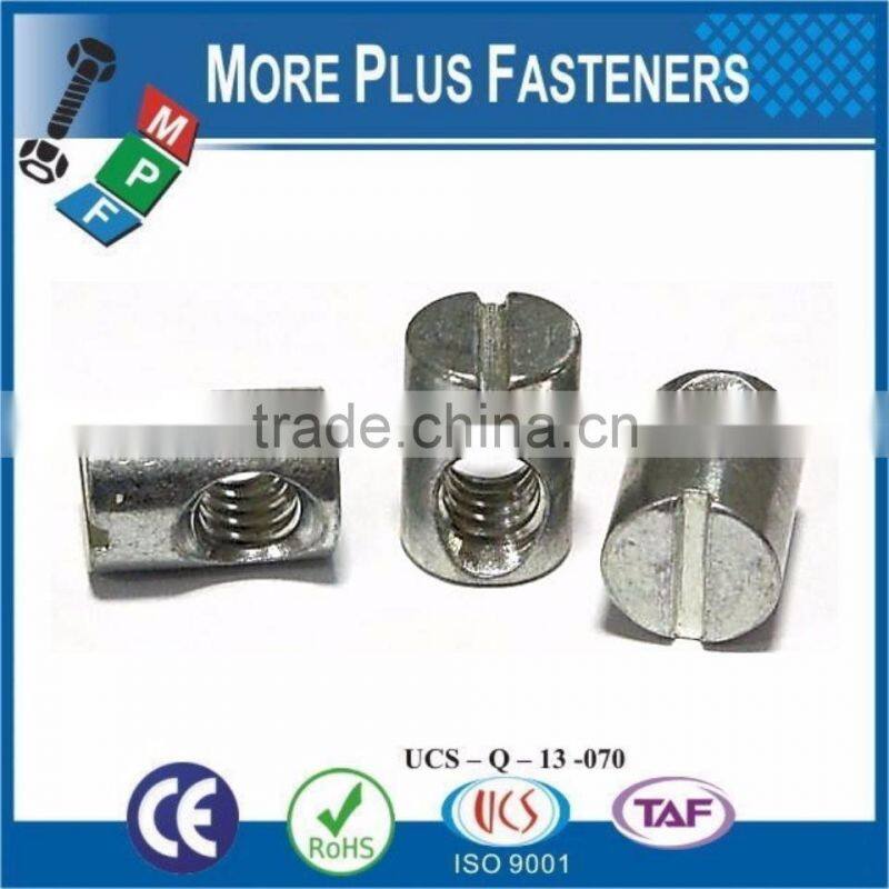 Made in Taiwan Solid Brass Stainless Steel Zinc Plated Cross Dowel Barrel Nut