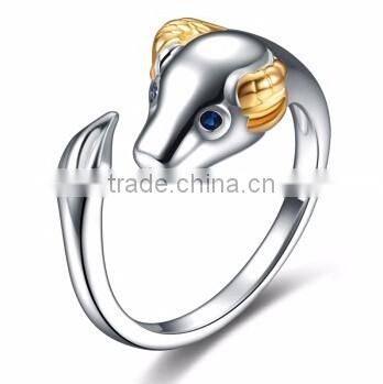 Old Chinese"Chinese Twelve Zodiac" Silver The Twelve Animal of Year Knuckle Open End Ring