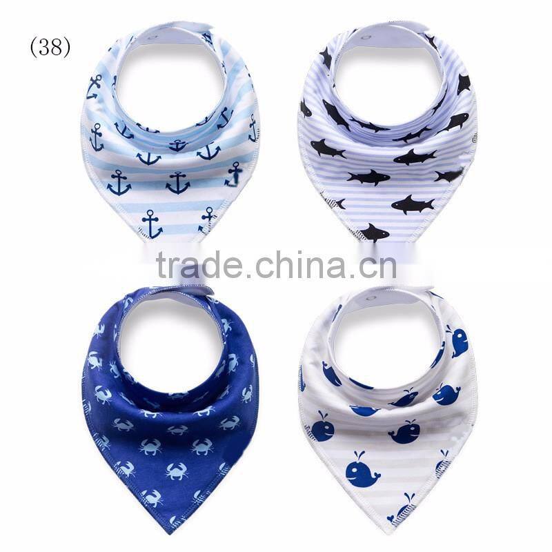 High Quality Cotton Baby Bandana Bib Plaid Organic Bamboo Terry Cloth Bib Drool Triangle