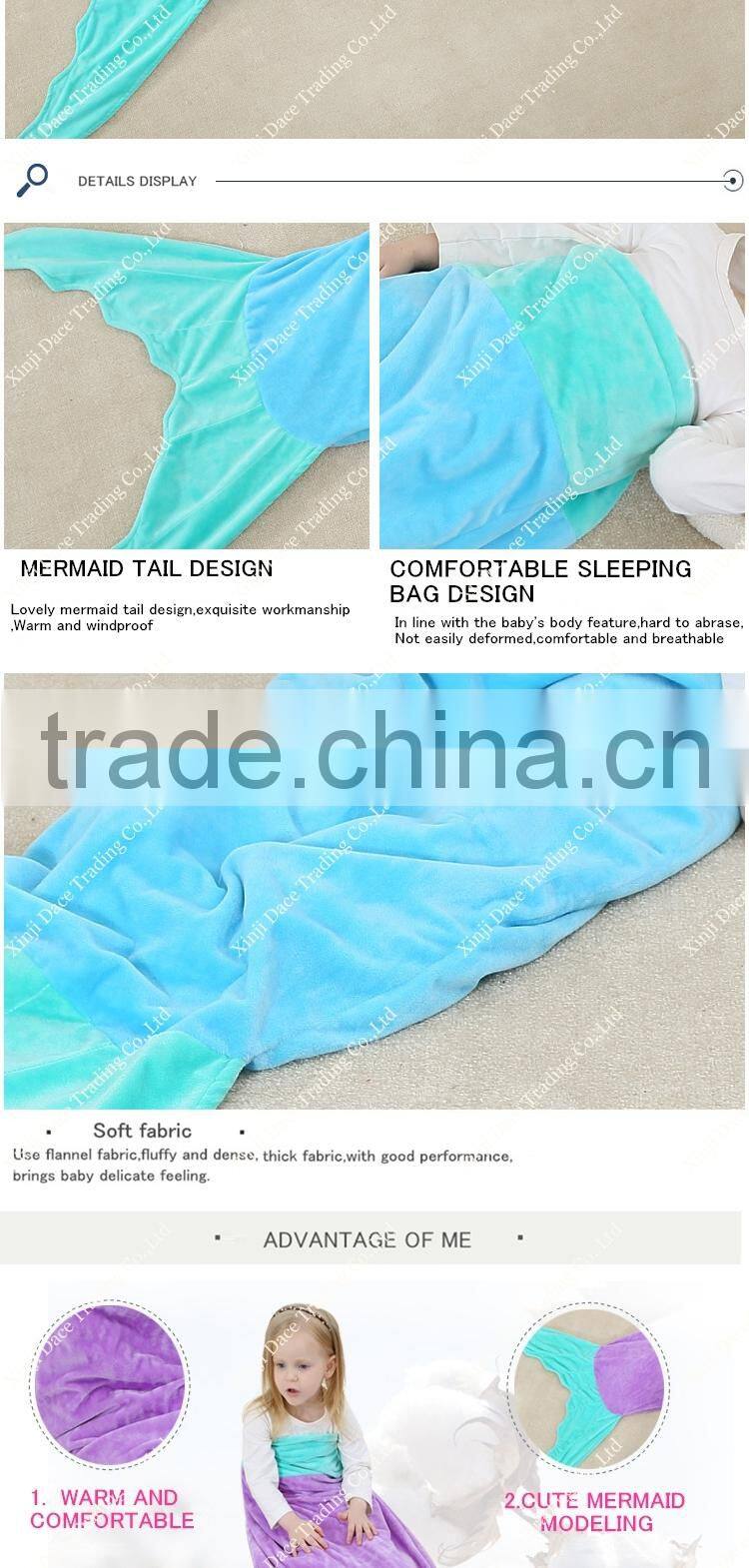 Wholesale children mermaid blankets kids sleeping bag