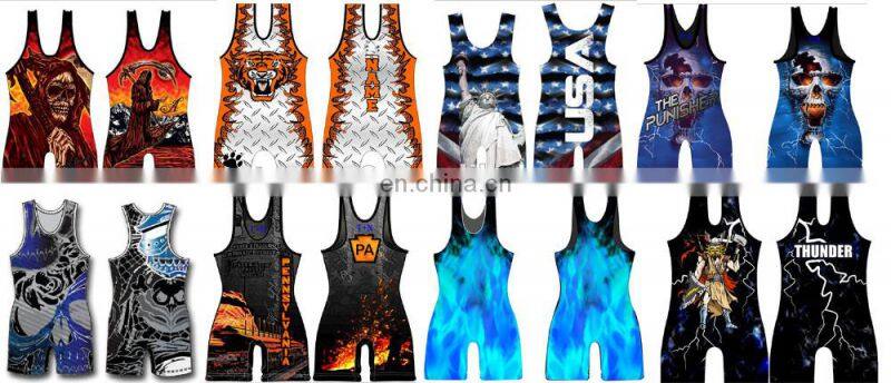 Latest design custom kids wrestling singlets